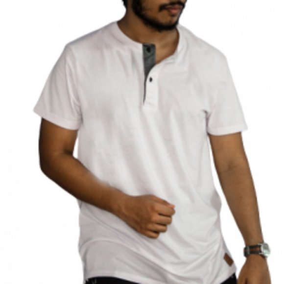 Chambray Mens Henley cotton /spandex. Free shipping - Picture 4 of 5